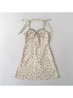 Print Lace Detail Spaghetti Straps A-line Dresses -BreezeWear Store P 20240624152012838 176