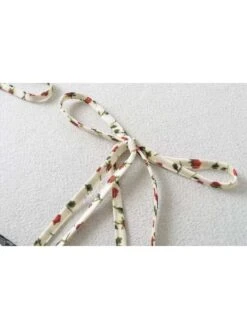 Print Lace Detail Spaghetti Straps A-line Dresses -BreezeWear Store P 20240624152017532 676