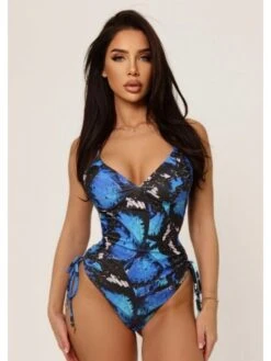 Pattern Sleeveless Fitted One-Pieces