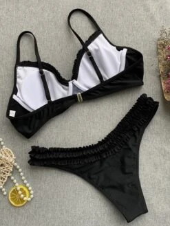 Sexy Solid Ruffle Backless Bathing Suits For Women -BreezeWear Store P 34016183655959512 76717